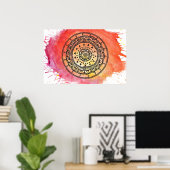 Warm Sun Mandala Poster. Poster (Thuiskantoor)