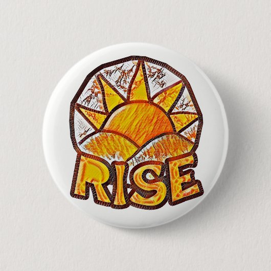 Warm Sun Rise ~ Uplifting Message Ronde Button 5,7 Cm (Voorkant)