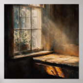 Warm Sunlight in Heirloom Kitchen Window Poster (Voorkant)