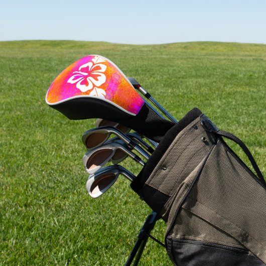 Warm Sunny Abstracte Hibiscus Golfheadcover (Insitu)