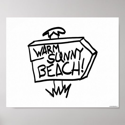 Warm Sunny Beach Sign Poster (Voorkant)