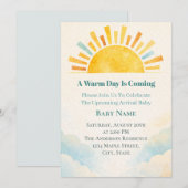 Warm Sunrise Baby Shower Theme Kaart (Voorkant / Achterkant)