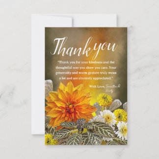 Warm Sunset Floral Thank You Card Bedankkaart