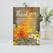 Warm Sunset Floral Thank You Card Bedankkaart (Staand voorkant)