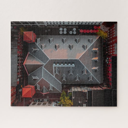 Warm Sunset on Market Roof Top in augustus Legpuzzel (Horizontaal)