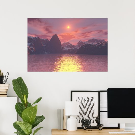 Warm Sunset Poster (Thuiskantoor)