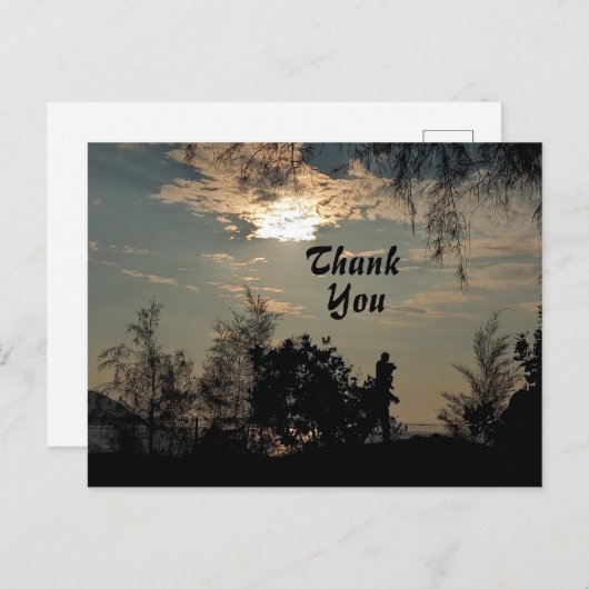 Warm Sunset Scenery Trees Dank u Briefkaart (Voorkant / Achterkant)