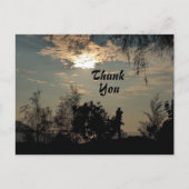 Warm Sunset Scenery Trees Dank u Briefkaart (Voorkant)