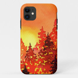 Warm Sunset Waterverf Trees Case-Mate iPhone Case