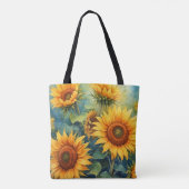 Warm Sunshine Flower Canvas tas (Achterkant)