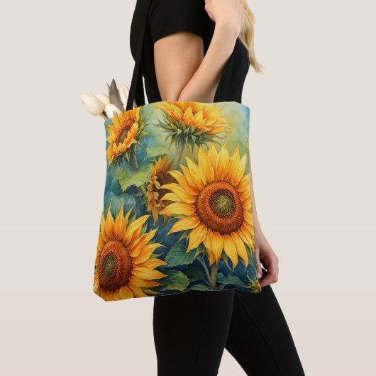 Warm Sunshine Flower Canvas tas (Dichtbij)