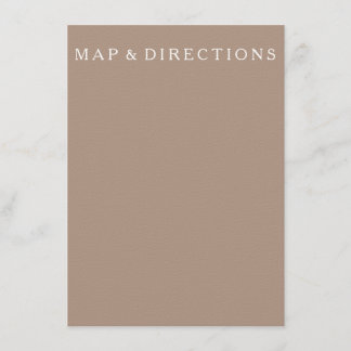 Warm Taupe Beige met White Wedding Detail Informatiekaartje