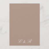 Warm Taupe Beige met White Wedding Detail Informatiekaartje (Achterkant)