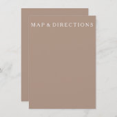 Warm Taupe Beige met White Wedding Detail Informatiekaartje (Voorkant / Achterkant)