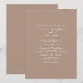 Warm Taupe Beige met White Wedding Detail Kaart (Voorkant / Achterkant)