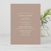 Warm Taupe Beige met White Wedding Detail Kaart (Staand voorkant)