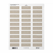 Warm Taupe Hart Koppel Retouradres Etiket (Full Sheet)