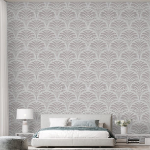 Warm Taupe Minimalistische Art Deco Peel en Stick Behang