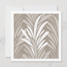 Warm Taupe Palmbladeren Modern Natuur Kunst Kaart