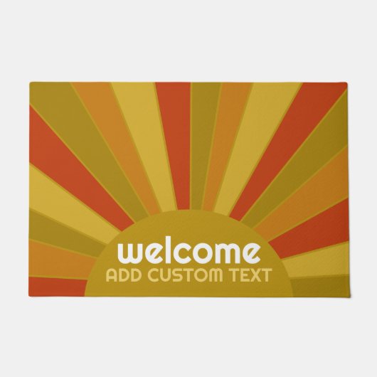 Warm terra cotta sunrise met aangepaste tekst deurmat (Voorkant)