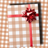 Warm Terracotta and White Checkered Gingham  Cadeaupapier