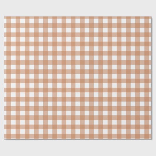 Warm Terracotta and White Checkered Gingham  Cadeaupapier (Vlak)