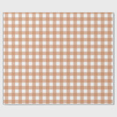 Warm Terracotta en Wit Geruit Gingham Cadeaupapier (Vlak)