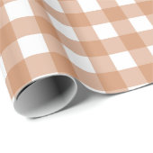Warm Terracotta en Wit Geruit Gingham Cadeaupapier (Rol Hoek)