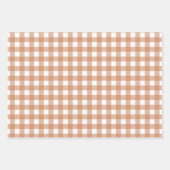 Warm Terracotta en Wit Geruit Gingham Inpakpapier Vel (Voorkant)