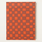 Warm terracotta geruit schaakbordpatroon planner (Achterkant)