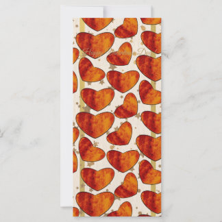 Warm Terracotta Hearts Pattern Happy Valentine’s D Kaart
