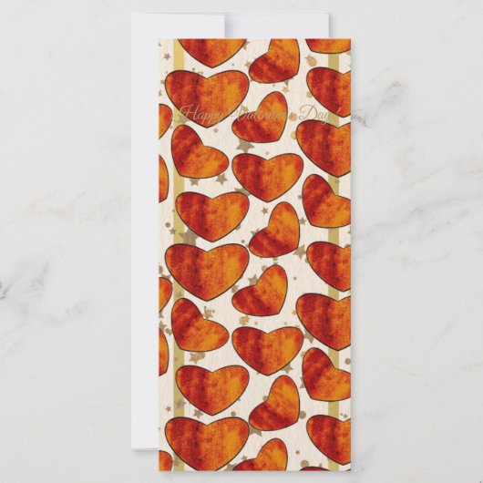 Warm Terracotta Hearts Pattern Happy Valentine’s D Kaart (Voorkant)