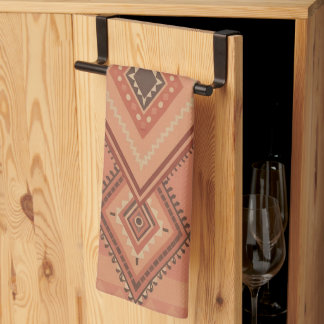 Warm Terracotta Marokkaans Tribal Oppervlaktepatro Theedoek