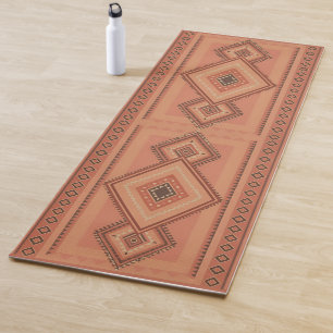 Warm Terracotta Marokkaans Tribal Oppervlaktepatro Yogamat