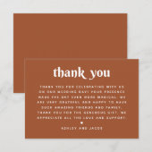 Warm Terracotta Wedding | Elegant Fall Sienna Bedankkaart (Voorkant / Achterkant)