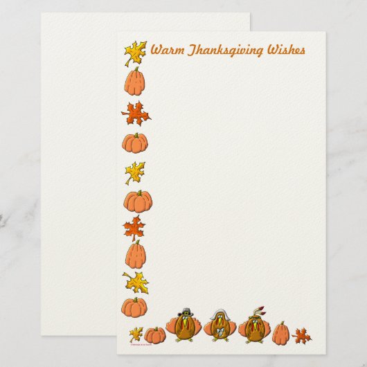 Warm Thanksgiving Wish Briefpapier (Voorkant / Achterkant)