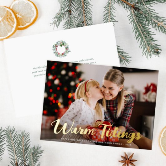 Warm tijding Vrolijk Kerstfeest Folie Feestdagenkaart