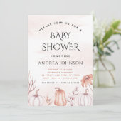 Warm Tone Blush Pumpkin Herfst Autumn Baby shower Kaart (Staand voorkant)