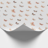 Warm Tone Butterfly Pattern Wrapping Paper Cadeaupapier (Hoek)