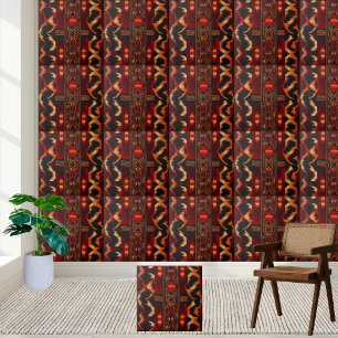 Warm Toned African Inspired Pattern Tegel Tegeltje
