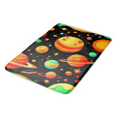 Warm-Toned Cosmic Cartoon Art Badmat (Gekanteld)