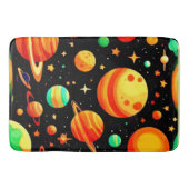 Warm-Toned Cosmic Cartoon Art Badmat (Voorkant)