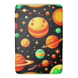 Warm-Toned Cosmic Cartoon Art Badmat