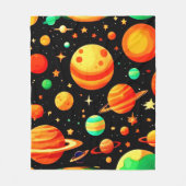 Warm-Toned Cosmic Cartoon Art Fleece Deken (Voorkant)