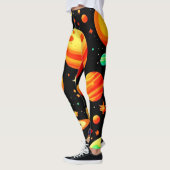 Warm-Toned Cosmic Cartoon Art Leggings (Links)