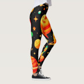 Warm-Toned Cosmic Cartoon Art Leggings (Rechts)