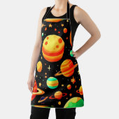 Warm-Toned Cosmic Cartoon Art Schort (Insitu)