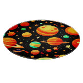 Warm-Toned Cosmic Cartoon Art Snijplank (Hoek)