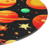 Warm-Toned Cosmic Cartoon Art Snijplank (Hoek)