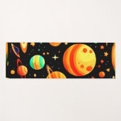 Warm-Toned Cosmic Cartoon Art Yogamat (Voorkant (horizontaal))